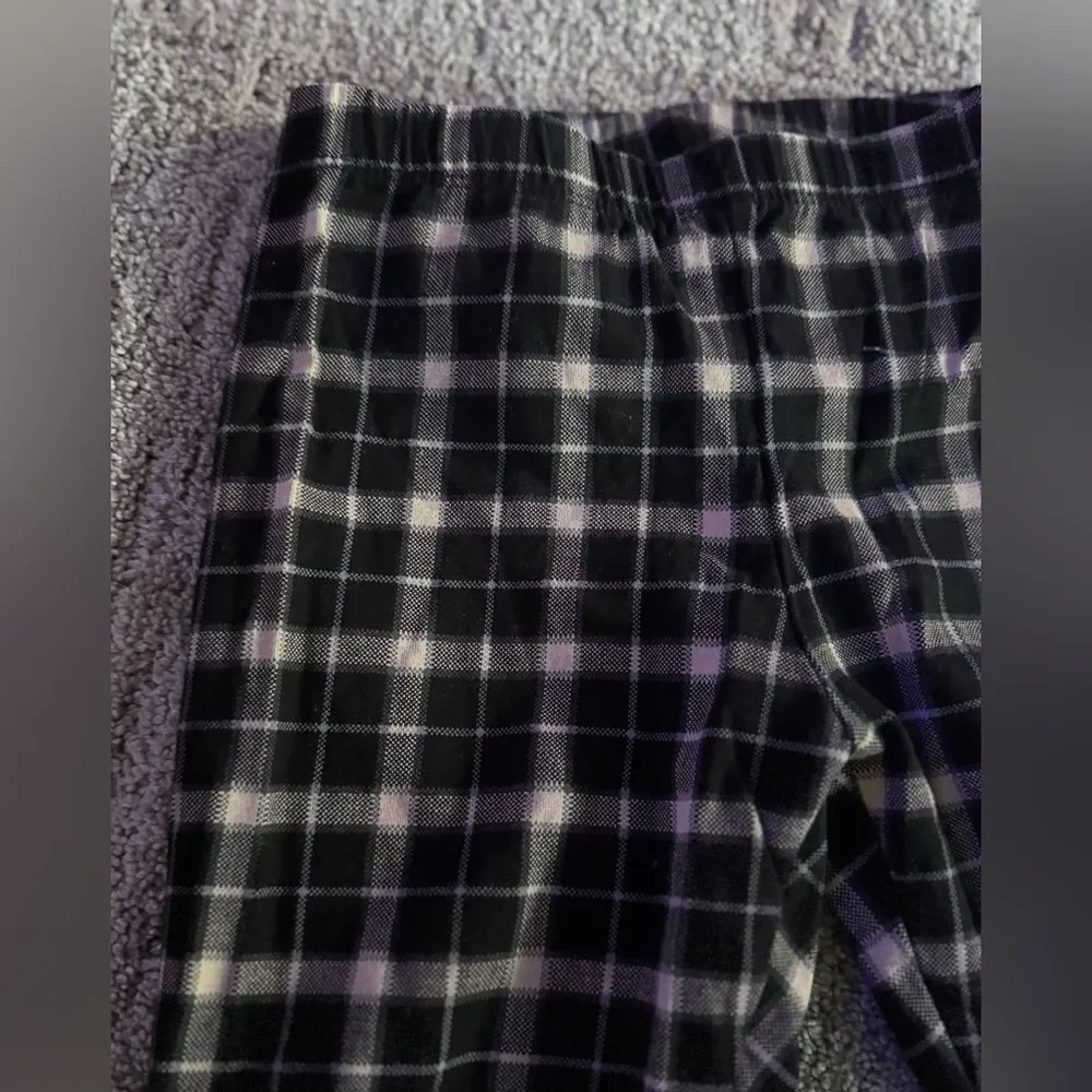 Kids Black and off white plaid Leggings